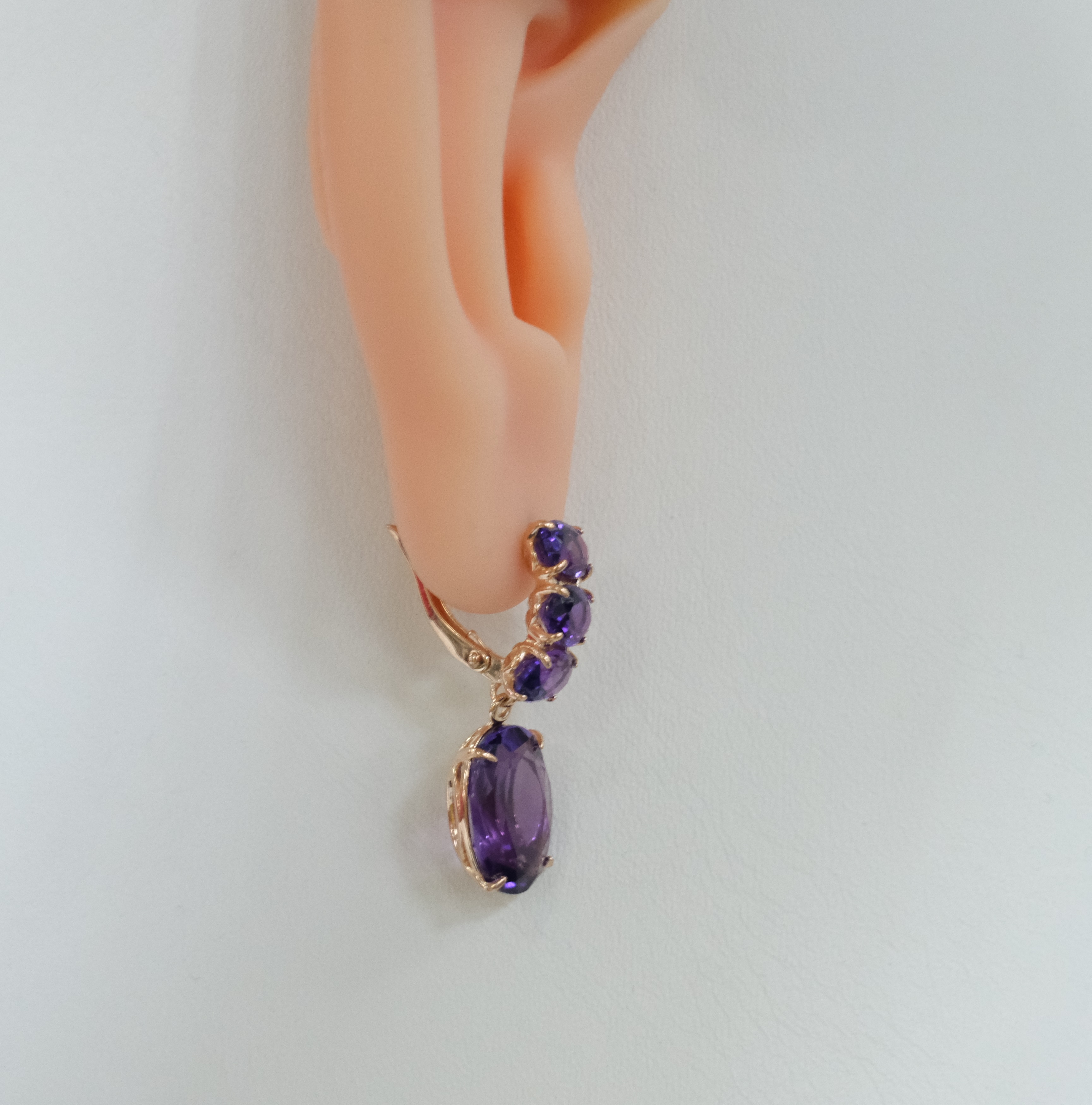Серебряные серьги с аметистами